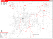 Rapid City  Wall Map Red Line Style